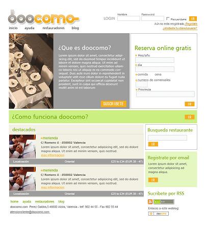 Nuevo diseño en doocomo.com reservas de restaurantes online en tiempo real